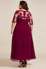 Load image into Gallery viewer, Burgundy Chiffon Plus Size Mother of the Bride Dress with Appliques