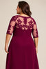 Load image into Gallery viewer, Burgundy Chiffon Plus Size Mother of the Bride Dress with Appliques