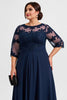 Load image into Gallery viewer, Plus Size Navy Chiffon A Line Mother of the Bride Dress