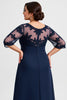 Load image into Gallery viewer, Plus Size Navy Chiffon A Line Mother of the Bride Dress