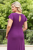 Load image into Gallery viewer, Plus Size Purple Ruched Maxi Mother of the Bride Dress with Ruffles