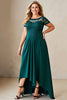 Load image into Gallery viewer, Pine Asymmetrical Plus Size Mother of the Bride Dress with Appliques