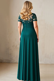 Pine Asymmetrical Plus Size Mother of the Bride Dress with Appliques