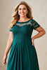 Load image into Gallery viewer, Pine Asymmetrical Plus Size Mother of the Bride Dress with Appliques