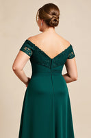 Load image into Gallery viewer, Off the Shoulder Pine A Line Plus Size Mother of the Bride Dress