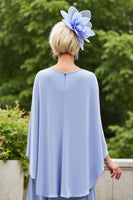 Load image into Gallery viewer, Plus Size Lavender Ruched Flowy Mother of the Bride Dress with Cape