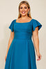 Load image into Gallery viewer, Simple Peacock Satin A Line Plus Size Mother of the Bride Dress