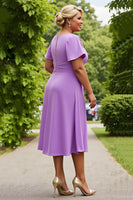 Load image into Gallery viewer, Lilac Plus Size Chiffon A Line Mother of the Bride Dress with Ruffles