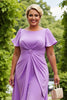Load image into Gallery viewer, Lilac Plus Size Chiffon A Line Mother of the Bride Dress with Ruffles