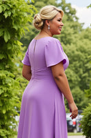 Load image into Gallery viewer, Lilac Plus Size Chiffon A Line Mother of the Bride Dress with Ruffles