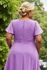 Load image into Gallery viewer, Lilac Plus Size Chiffon A Line Mother of the Bride Dress with Ruffles