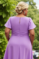 Load image into Gallery viewer, Lilac Plus Size Chiffon A Line Mother of the Bride Dress with Ruffles