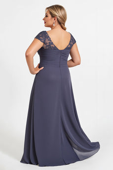 Twilight Chiffon A Line Plus Size Mother of the Bride Dress with Slit
