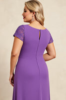 Load image into Gallery viewer, Purple Sheath V-Neck Ruched Maxi Mother of the Bride Dress