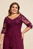 Load image into Gallery viewer, Plus Size Burgundy Chiffon Mother of the Bride Dress with Appliques
