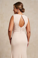 Load image into Gallery viewer, Apricot Chiffon Plus Size Sheath Mother of the Bride Dress with Ruffles