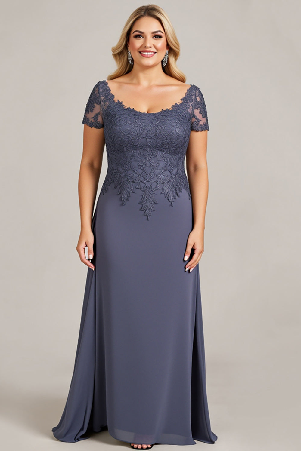 Twilight Scoop Neck Chiffon Plus Size Mother of the Bride Dress
