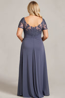 Load image into Gallery viewer, Twilight Scoop Neck Chiffon Plus Size Mother of the Bride Dress