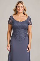 Load image into Gallery viewer, Twilight Scoop Neck Chiffon Plus Size Mother of the Bride Dress