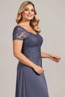 Load image into Gallery viewer, Twilight Scoop Neck Chiffon Plus Size Mother of the Bride Dress