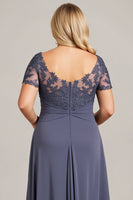 Load image into Gallery viewer, Twilight Scoop Neck Chiffon Plus Size Mother of the Bride Dress