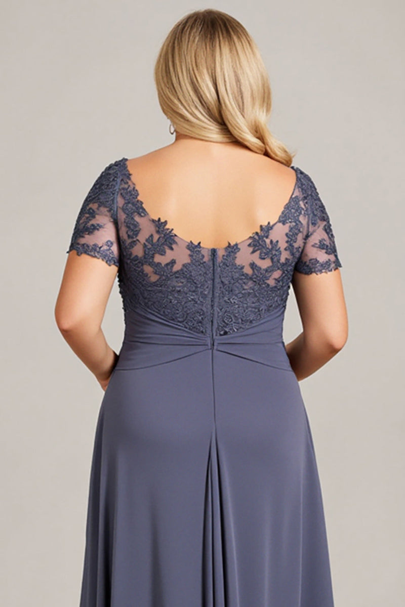 Load image into Gallery viewer, Twilight Scoop Neck Chiffon Plus Size Mother of the Bride Dress