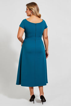 Peacock A Line Petite Mother of the Bride Dress with Bow
