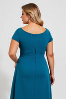 Load image into Gallery viewer, Peacock A Line Petite Mother of the Bride Dress with Bow