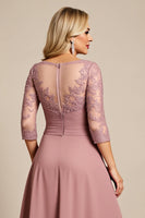 Load image into Gallery viewer, Dusty Rose A Line Boat Neck Long Mother of the Bride Dress with Appliques