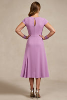 Load image into Gallery viewer, Lilac Chiffon Ruched A Line Petite Mother of the Bride Dress