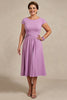 Load image into Gallery viewer, Lilac Chiffon Ruched A Line Petite Mother of the Bride Dress