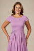 Load image into Gallery viewer, Lilac Chiffon Ruched A Line Petite Mother of the Bride Dress