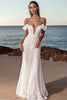 Load image into Gallery viewer, Ivory Lace Floor Length Mermaid Spaghetti Straps Wedding Dress