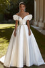 Load image into Gallery viewer, Ivory Sweep Train Ball Gown Wedding Dress with Beading