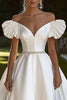 Load image into Gallery viewer, Ivory Sweep Train Ball Gown Wedding Dress with Beading