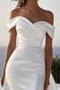 Load image into Gallery viewer, Ivory Satin Ruched Sweep Train Mermaid Wedding Dress