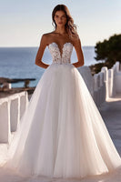 Load image into Gallery viewer, Ivory Sweetheart Floor-Length Ball Gown Wedding Dress with Lace