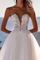 Load image into Gallery viewer, Ivory Sweetheart Floor-Length Ball Gown Wedding Dress with Lace