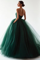 Load image into Gallery viewer, Dark Green Tulle Ball Gown Sweetheart Long Prom Dress