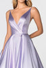 Load image into Gallery viewer, Ball Gown Lilac Satin V-Neck Long Prom Dress