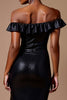 Load image into Gallery viewer, Sparkly Black Sheath Sequins Off the Shoulder Long Formal Dress with Slit