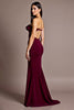 Load image into Gallery viewer, Burgundy Satin Mermaid Backless Strapless Formal Dress