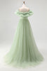 Load image into Gallery viewer, Dusty Rose A Line Tulle Ruffled Long Formal Dress