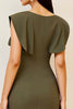 Load image into Gallery viewer, Olive V-Neck Ruched Sheath Long Formal Dress