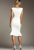 Load image into Gallery viewer, White Sleeveless Bodycon V-Neck Knee-Length Semi Formal Dress