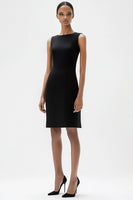 Load image into Gallery viewer, Black Bodycon Bateau Neck Sleeveless Short Semi Formal Dress