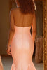 Load image into Gallery viewer, Pink Mermaid Satin Backless Prom Dress with Bow