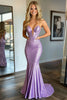 Load image into Gallery viewer, Sparkly Lilac Sequins Mermaid V-Neck Strapless Long Prom Dress
