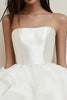 Load image into Gallery viewer, Satin Tiered Strapless A Line Little White Dress