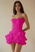 Load image into Gallery viewer, Dusty Sage A Line Strapless Tiered Graduation Dress